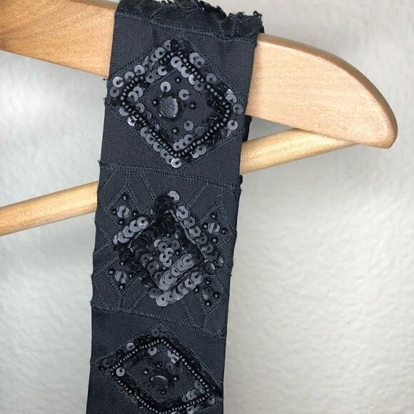 Eli’s Tahari Black Beaded Silk Dress - Picture 4 of 10